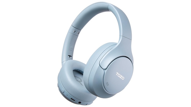 An Amazon promotional image for the Tozo HT3 Hybrid Noise Cancelling Headphones, the product is displayed on an all-white background