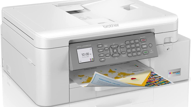 Brother MFC-J4335DW printing a color page.