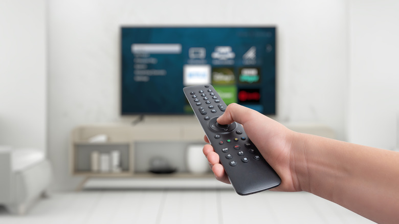 Pointing a remote at a smart TV