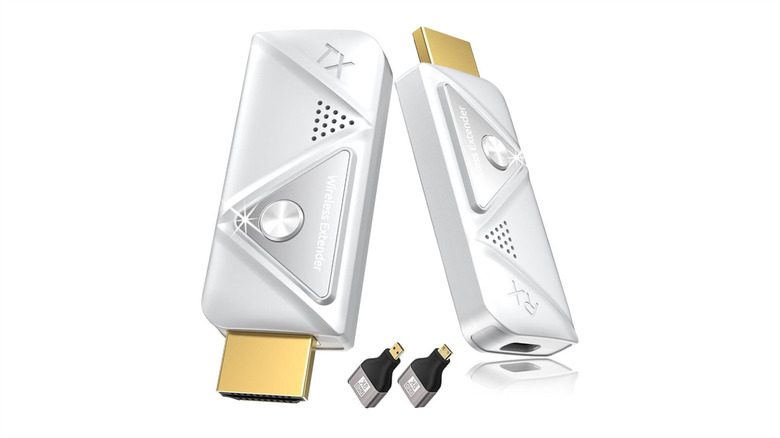 The Elalight wireless HDMI transmitter and receiver against a white background