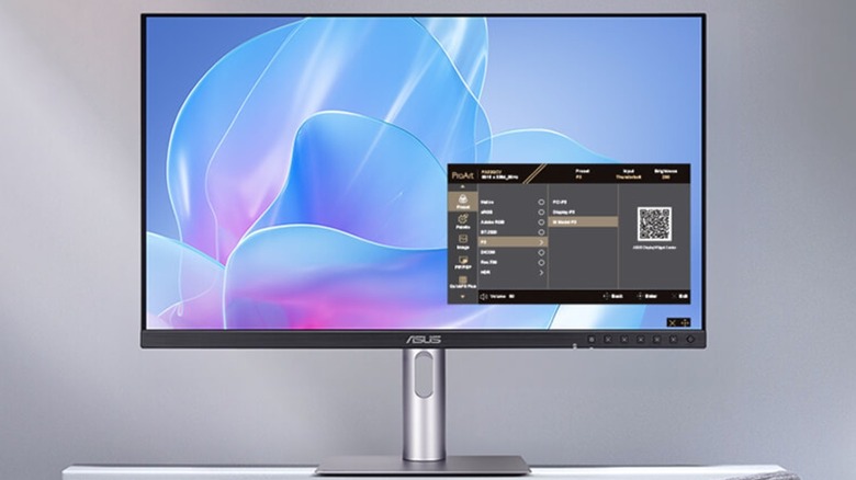 Close-up shot at Asus' monitor
