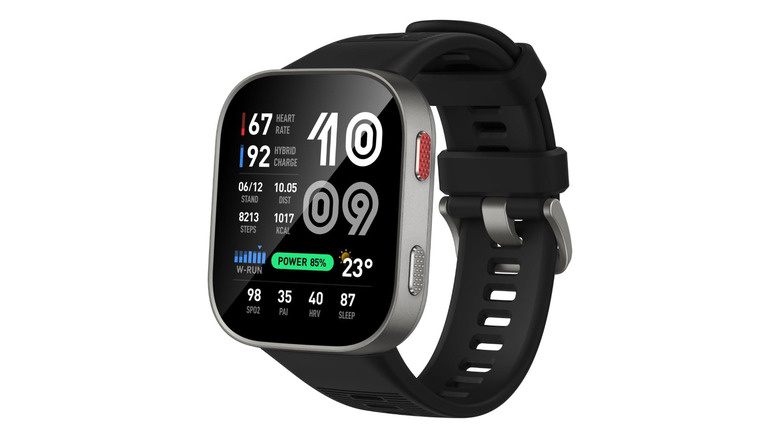 The Amazfit Bip Max against a white background