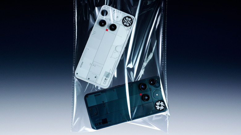 Two Nothing Phone (3) in a plastic bag