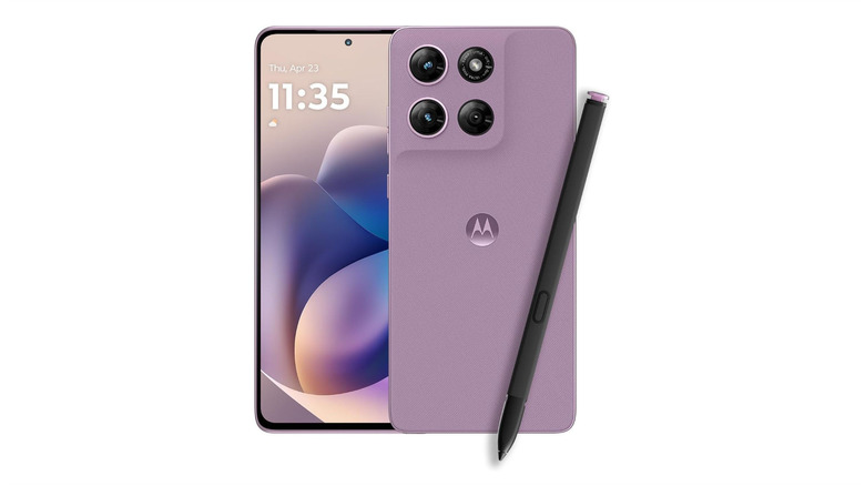The Motorola Moto G Stylus (2026) against a white background