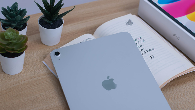 An Apple iPad on a desk