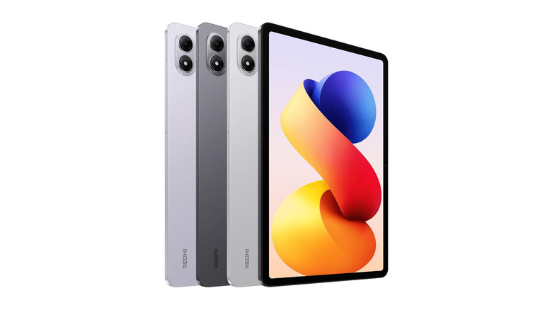 Multiple colors of the Xiaomi Redmi Pad 2 Pro against a white background