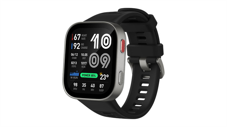 The Amazfit Bip Max against a white background