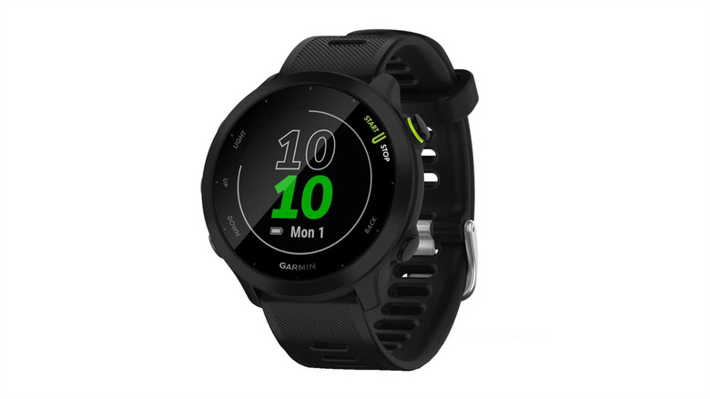 The Garmin Forerunner 55 against a white background
