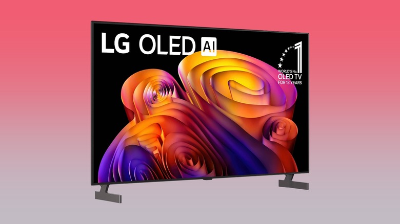The LG B6E OLED TV against a gradient background