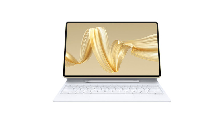 The Huawei Mate Pad Pro with a keyboard and stylus pen