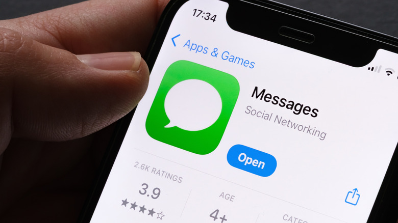 The Messages app in the App Store is displayed.