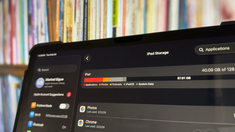 iPad showing iPad Storage page in Settings