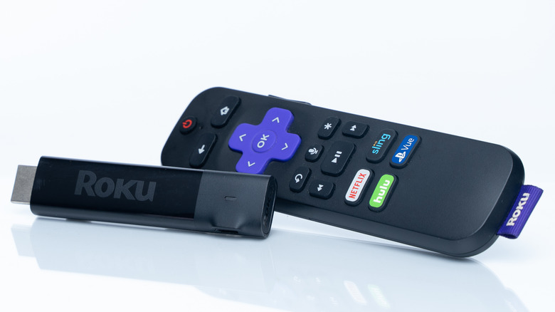 A Roku Ultra streaming player on display.