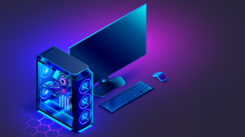 an illustration of a gaming PC with other peripherals