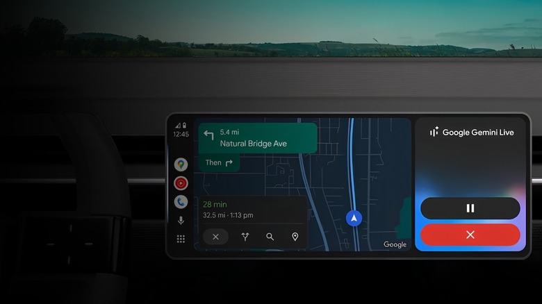 Google Gemini Live running on Android Auto