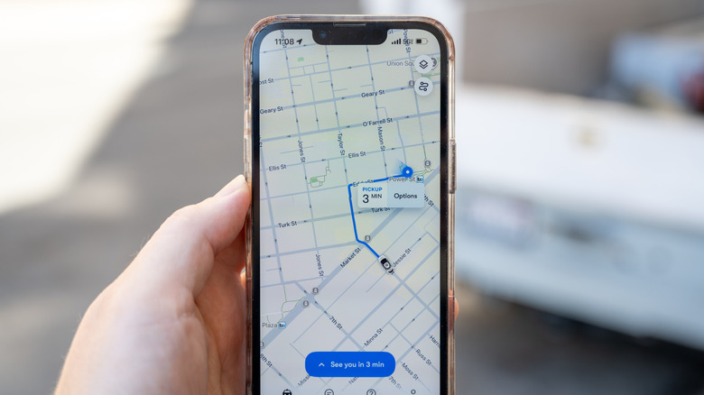 A map displayed on a phone.