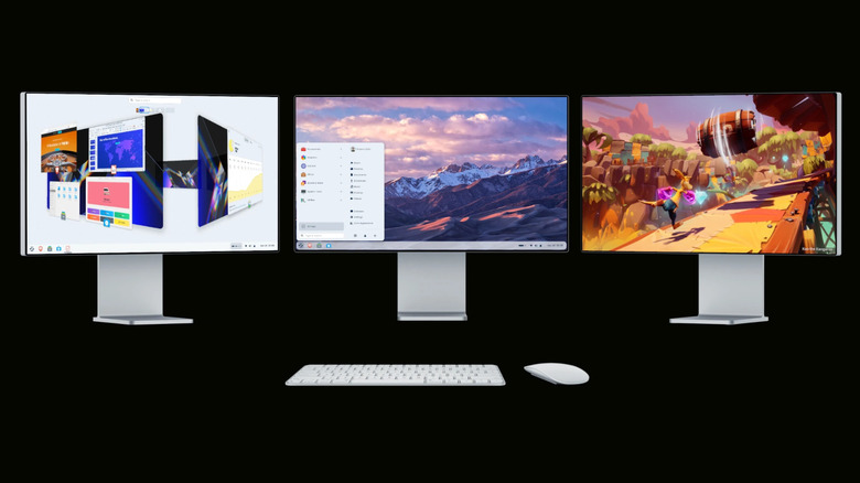 Zorin OS promo image showing the Linux distro running on Apple hardware