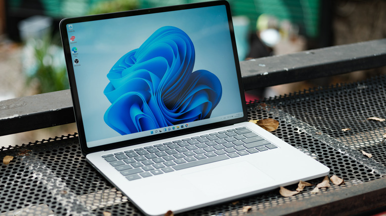Windows running on a laptop