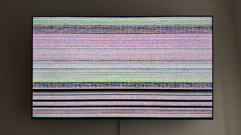 Flickering and distorted images on a wall mounted monitor