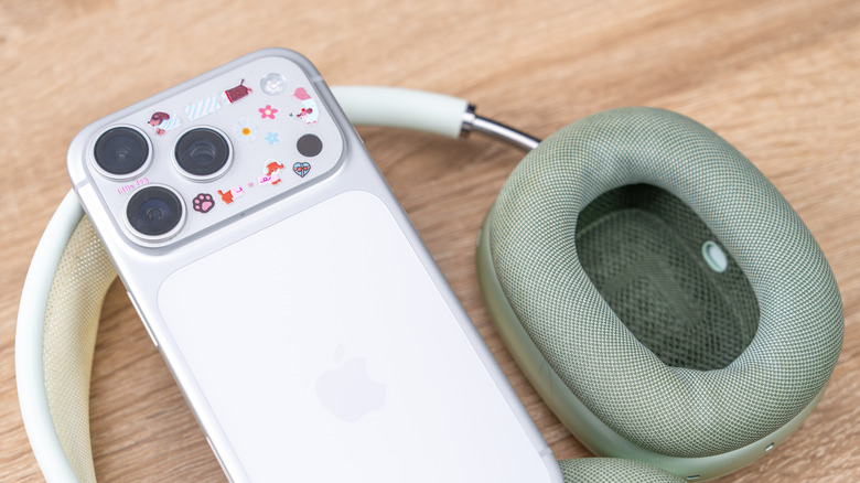 iPhone on top of AirPods Max