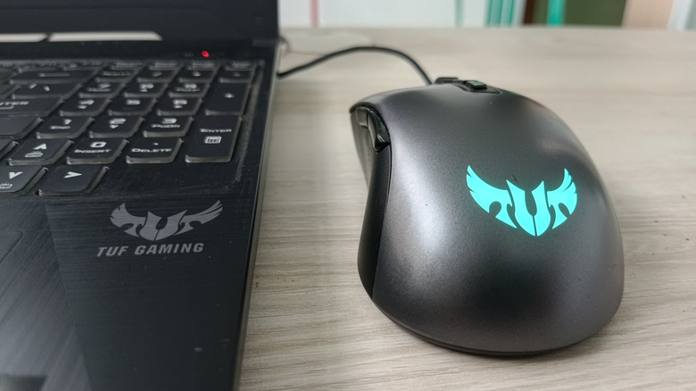 Asus TUF Laptop and mouse
