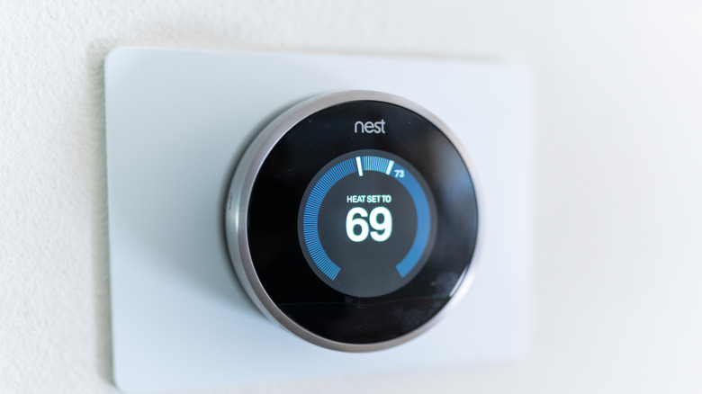 Nest Thermostat on a wall mount