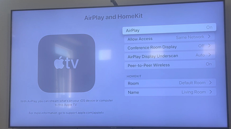 airplay and homekit settings on apple tv