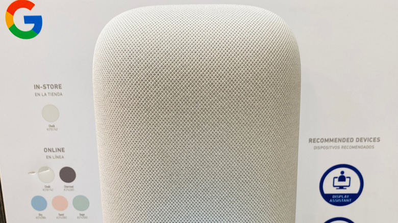Google Nest Audio on display in a store