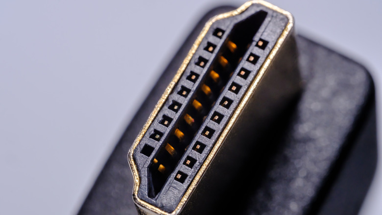 Close up image of an HDMI cable connector