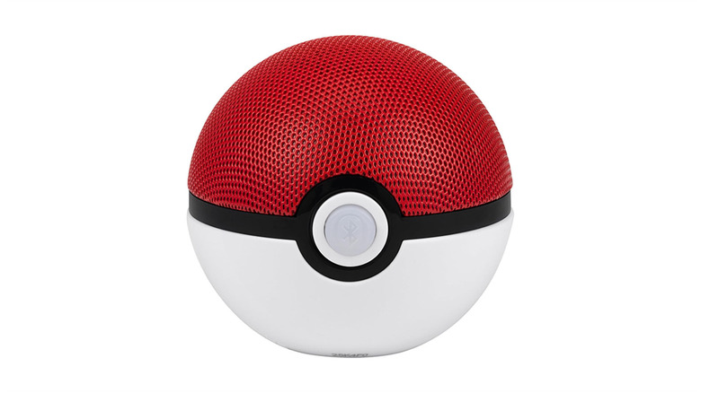The eKids Pokémon Pokéball Bluetooth speaker against a white background