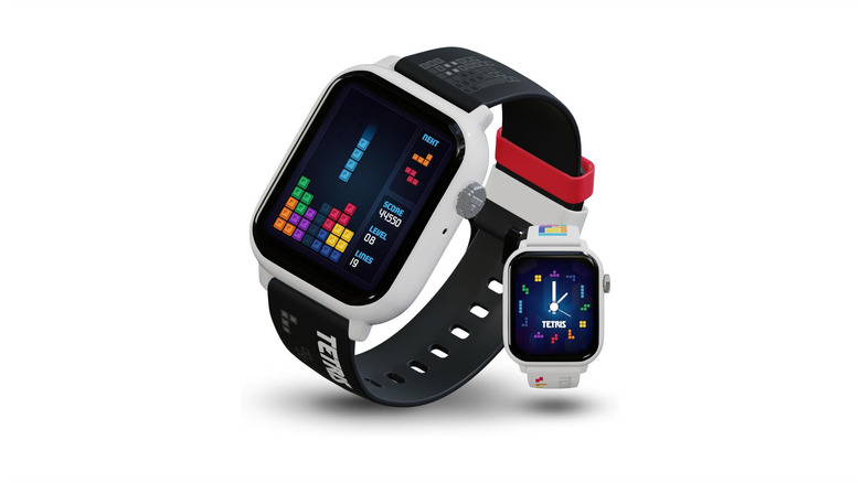 The My Play Tetris smartwatch against a white background