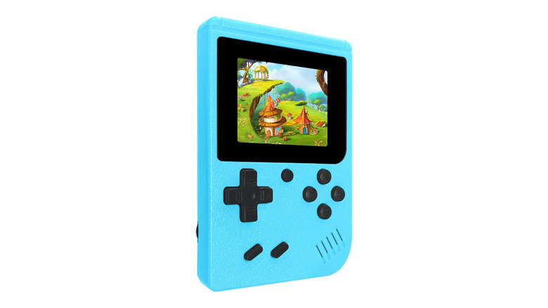 The Xiskt retro gaming handheld console against a white background