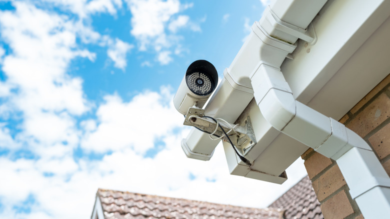 Security camera on a house