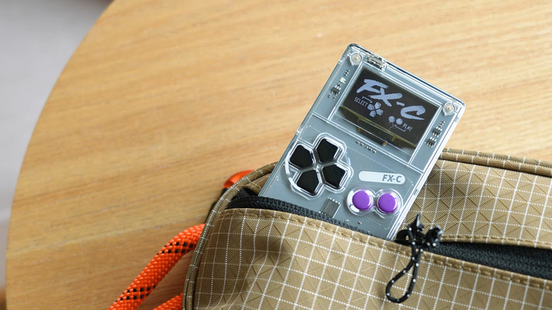 Arduboy FX-C inside a small bag