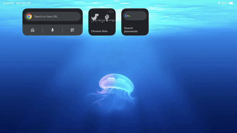 Google Chrome widget samples on iPad