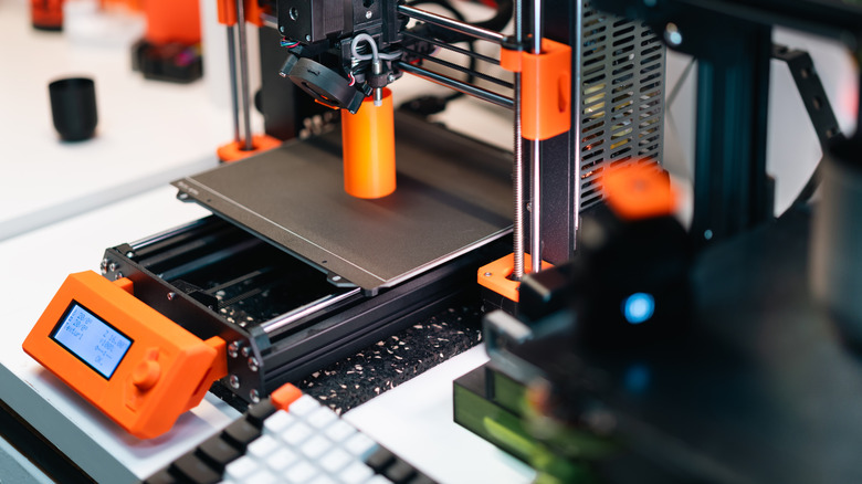 A 3D printer making an object