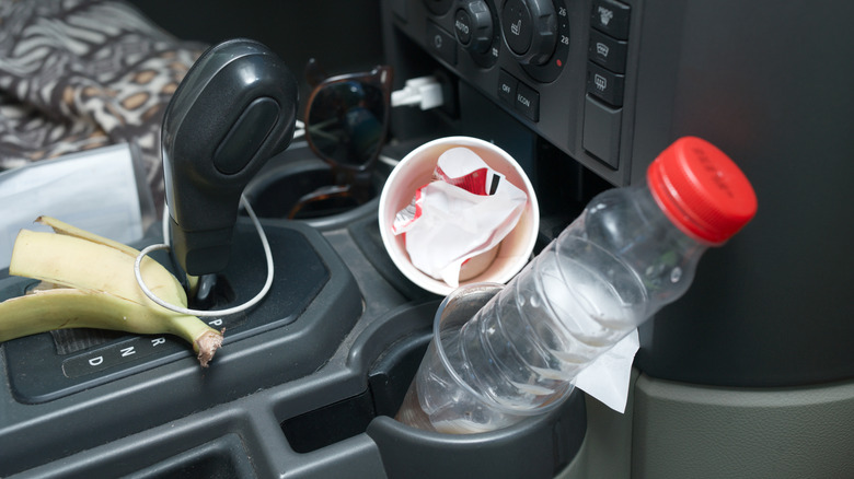 Car filled with trash