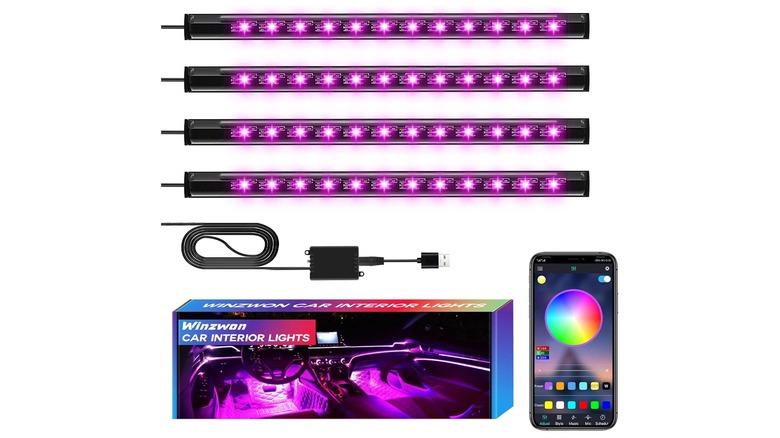 The Winzwon RGB Led Lights with a smartphone app to control the lighting
