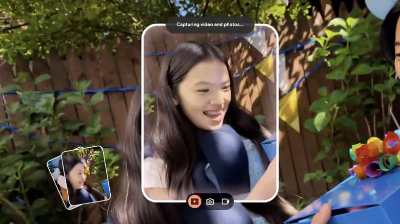 Live demo of the Magic Capture feature working, taking a video and photos at the same time