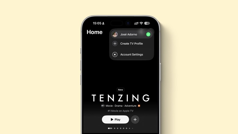 Mockup of an iPhone with the Apple TV app