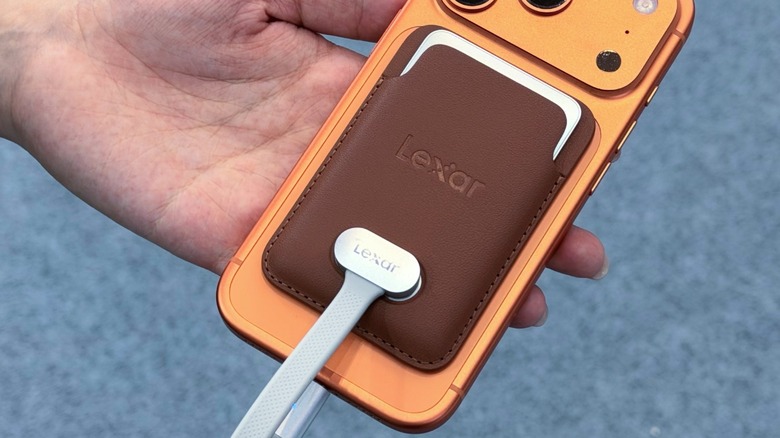 A hand holding Lexar's new portable SSD
