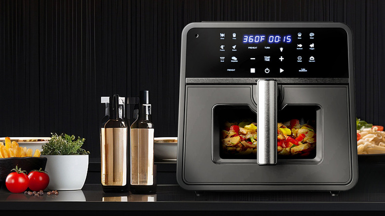 An Emerson air fryer on a counter.