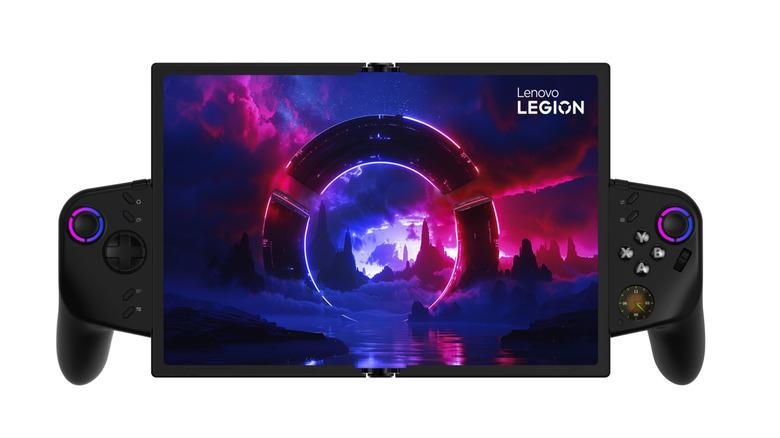 The Legion Go Fold Concept: Gaming in unfolded mode.