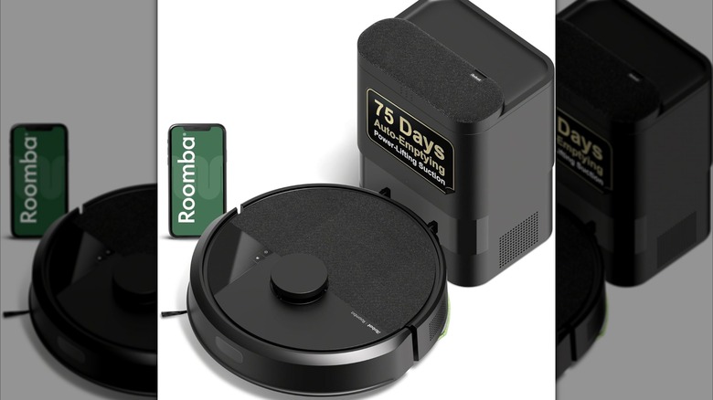 The iRobot Roomba 105 and its AutoEmpty station.