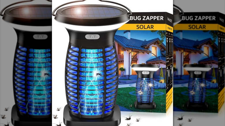A Zechuan Solar Bug Zapper zapping mosquitos.