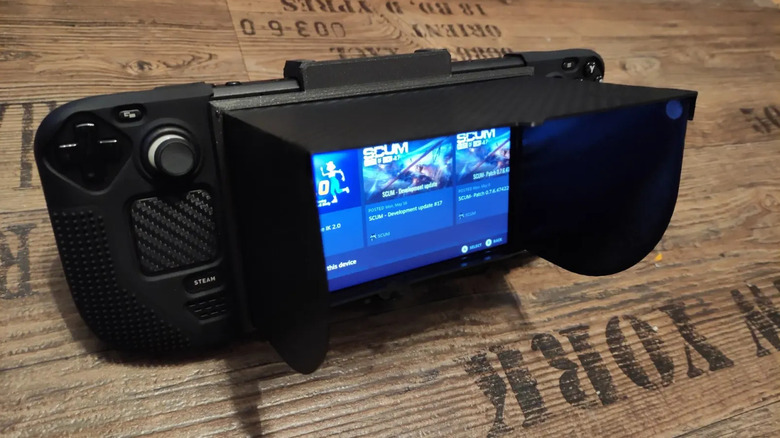 A 3D printed shade for the Steam Deck's screen