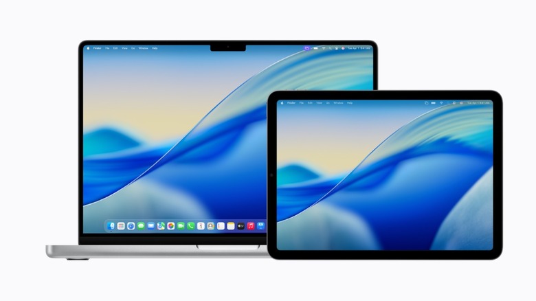 Mockup of iPad and MacBook running Sidecar