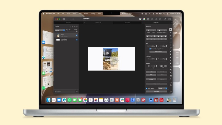A mockup of a MacBook Pro running Stage Manager