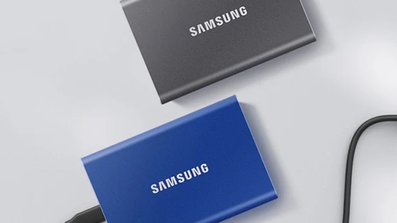 Samsung T7 SSDs on a table