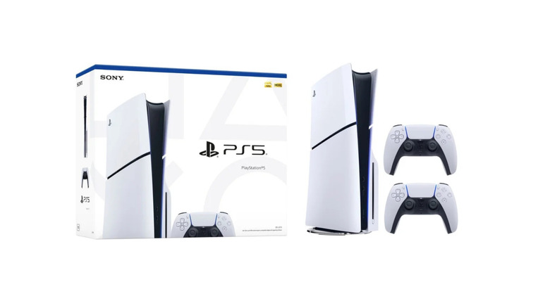 The Sony PlayStation 5 Slim Disc Console and DualSense Controller Bundle.